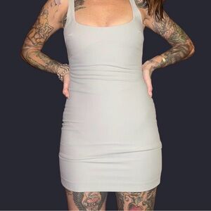 Elegant Cream Sleeveless Dress